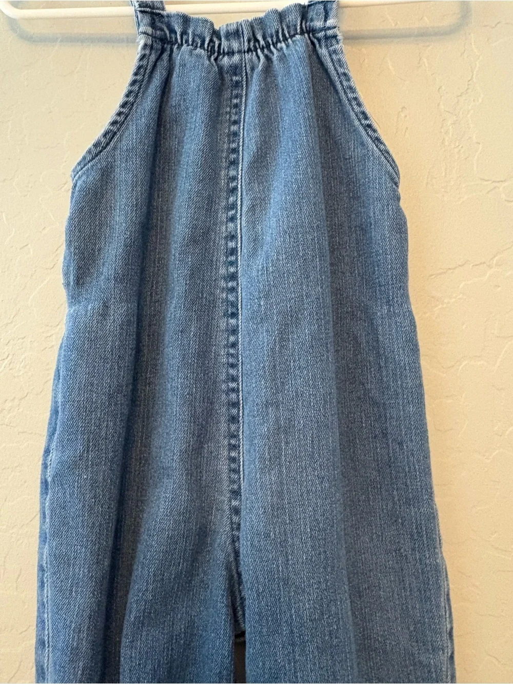 Carter's denim chambray sleeveles long romper with buttons 9 months